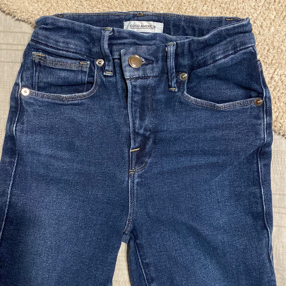 Asymmetrical Good American skinny jeans